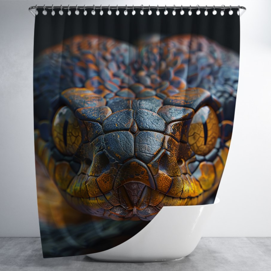 Штора в ванну з принтом "Голова змії 1" 150х200 см.