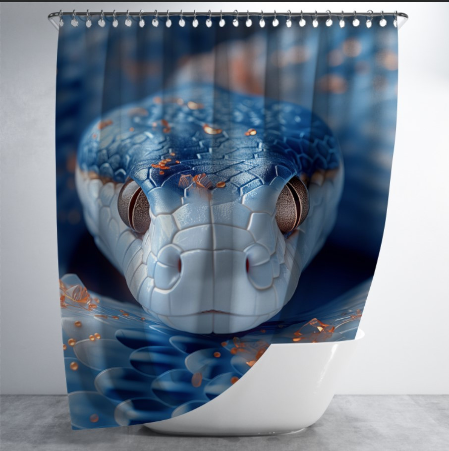 Штора в ванну з принтом "Голова змії
