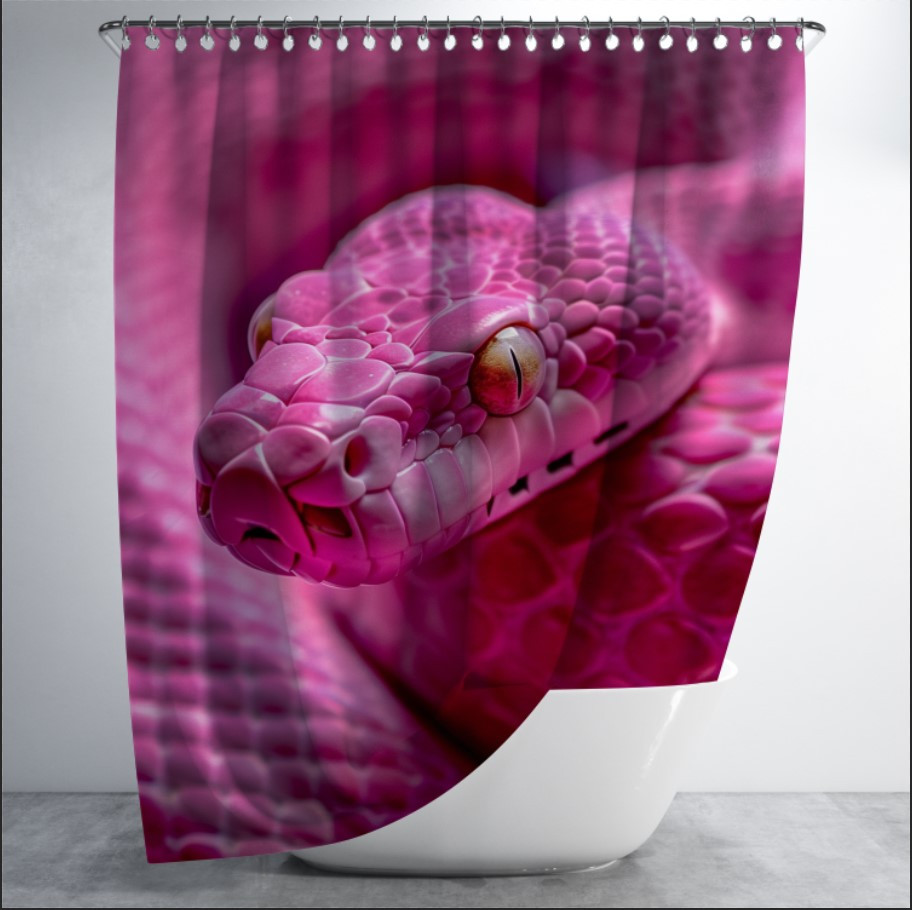 Штора в ванну з принтом "Голова змії