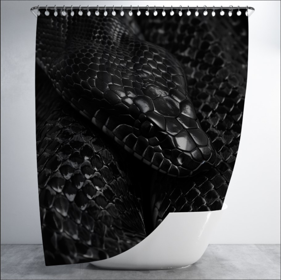 Штора в ванну з принтом "Голова змії