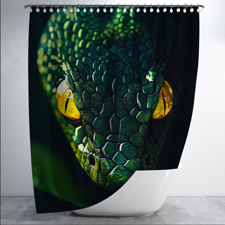 Штора в ванну з принтом "Змія