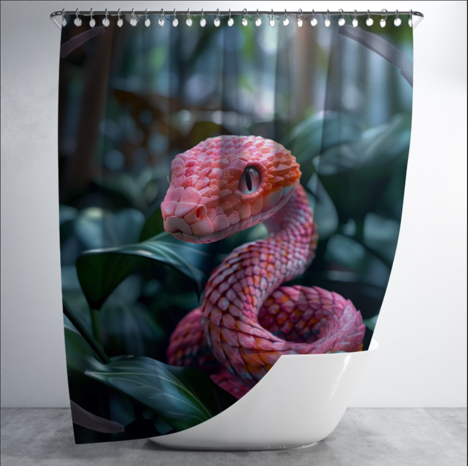 Штора в ванну з принтом "Змія