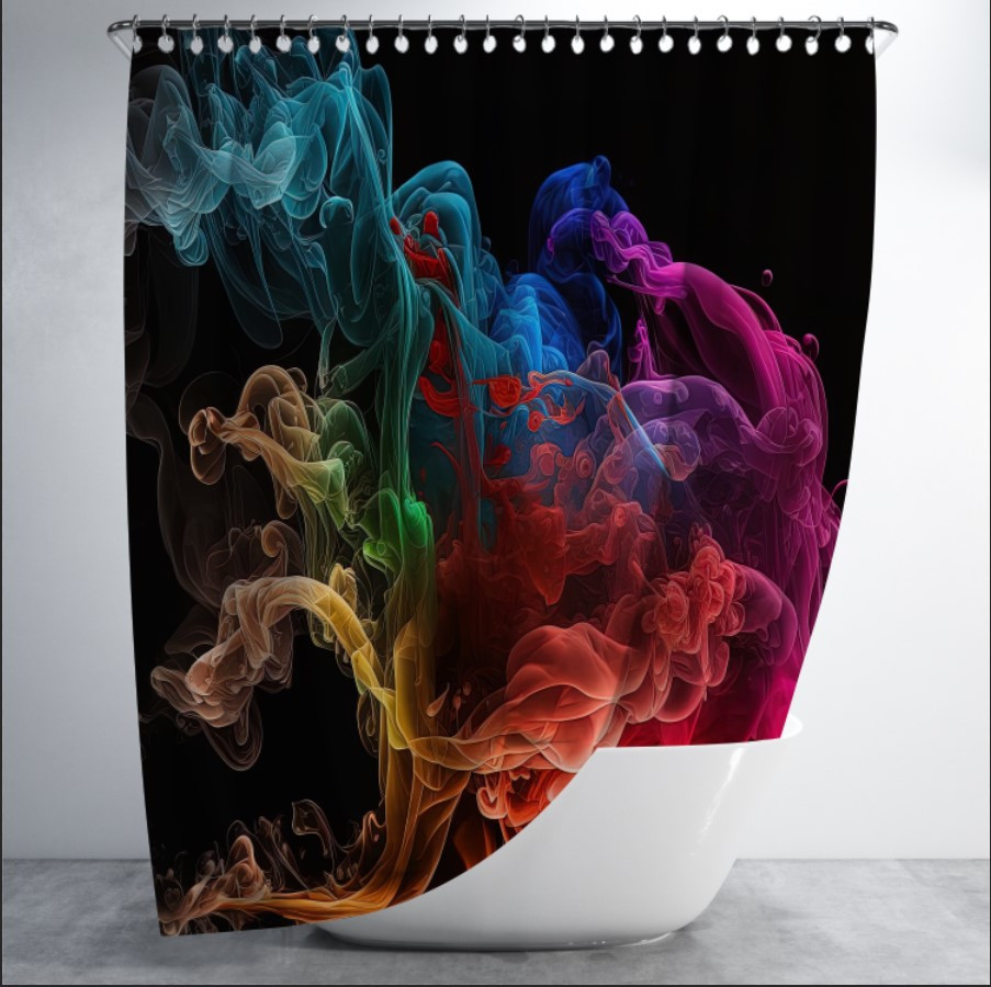 Штора в ванну з принтом "Кольоровий дим 1" 150х200 см.