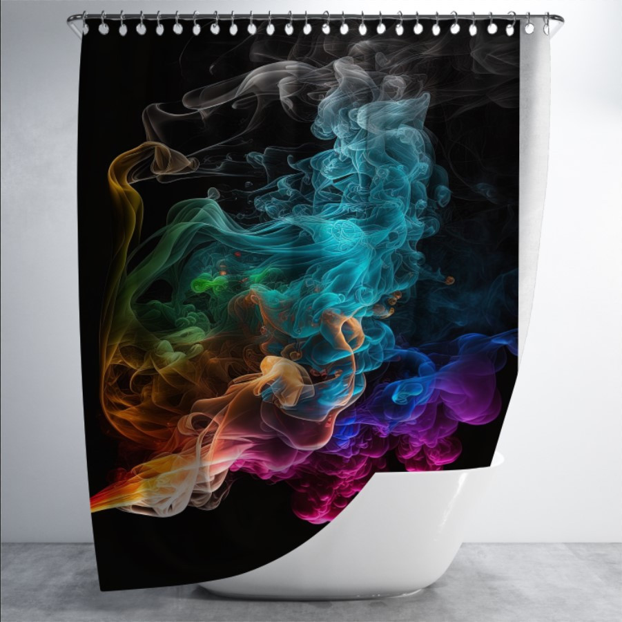 Штора в ванну з принтом "Кольоровий дим 2" 150х200 см.
