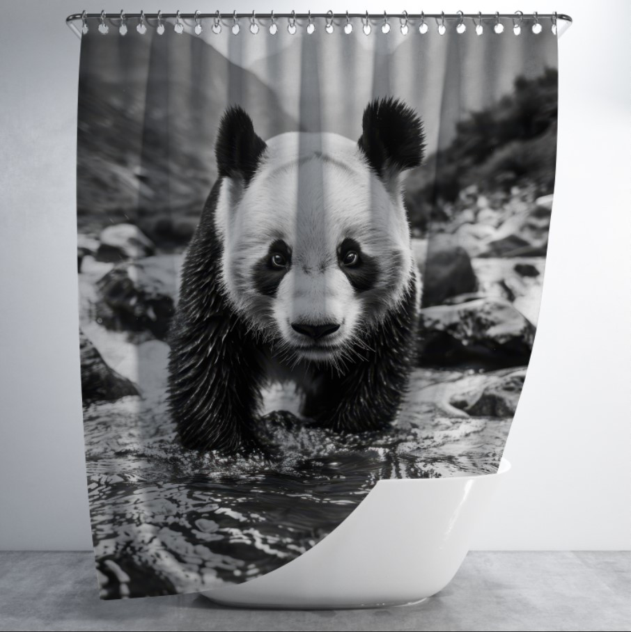 Штора в ванну з принтом "Маленька панда