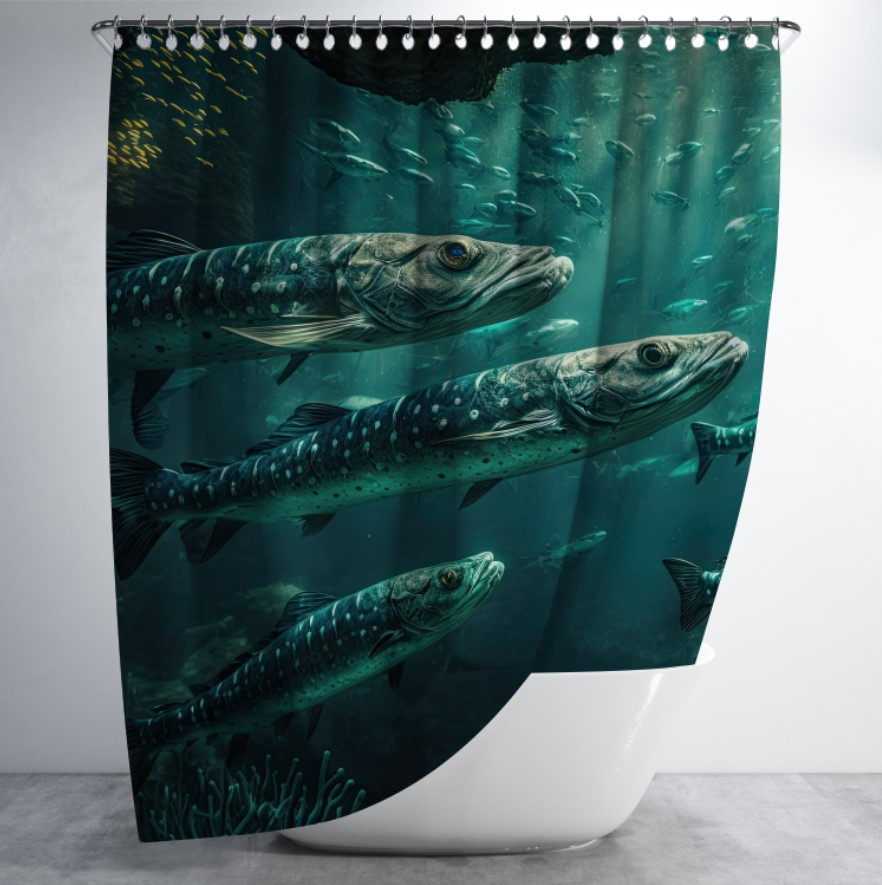 Штора в ванну з принтом "Море