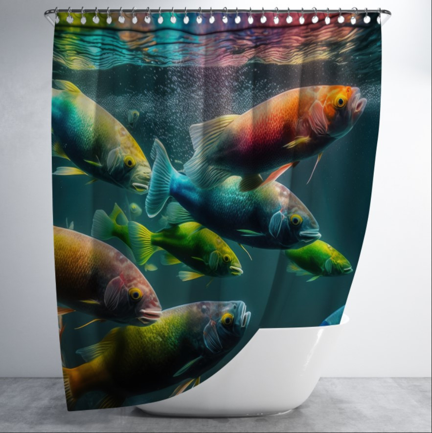 Штора в ванну з принтом "Море