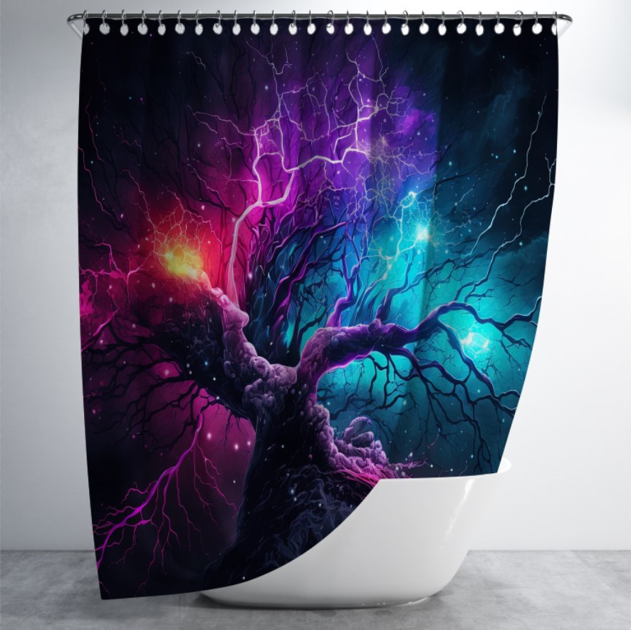 Штора в ванну з принтом "Нейрони