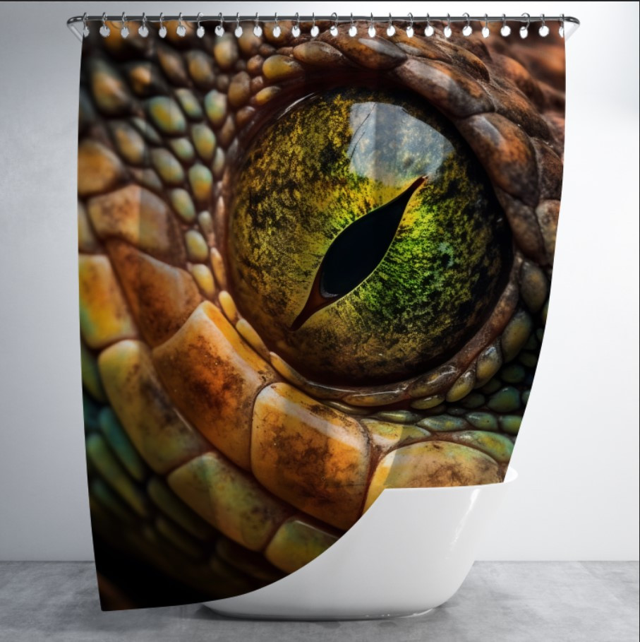 Штора в ванну з принтом "Око змії