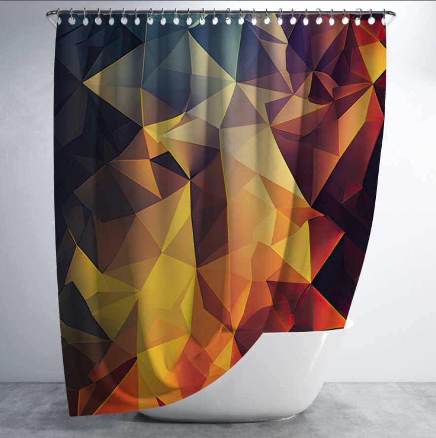 Штора в ванну з принтом "Різнокольоровий геометричний текстурований фон" 150х200 см.