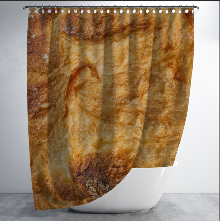Штора в ванну з принтом "Скоринка хліба" 150х200 см.