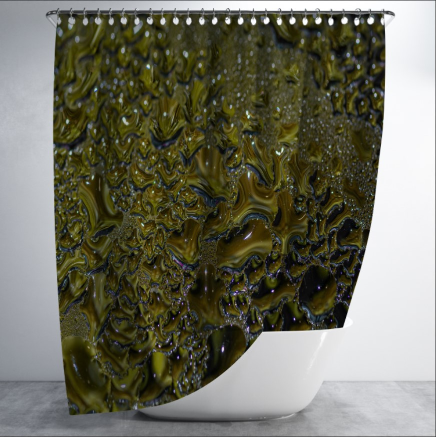 Штора в ванну з принтом "Структура соняшникової олії" 150х200 см.