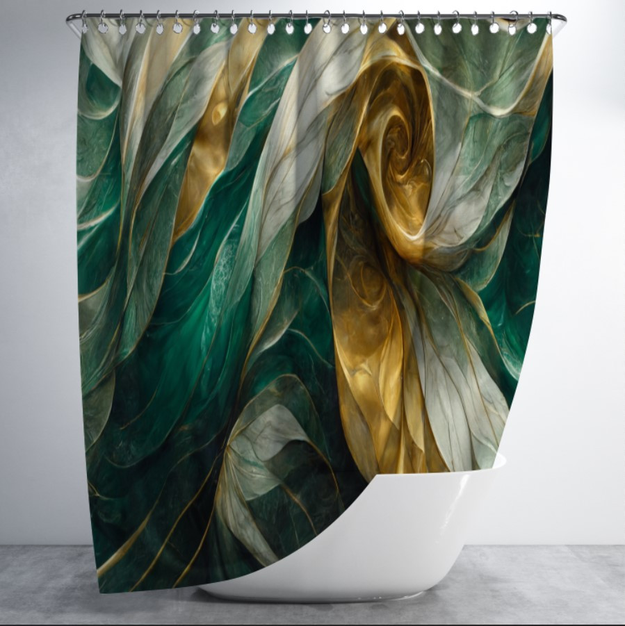 Штора в ванну з принтом "Текстура з мармуровим ефектом" 150х200 см.