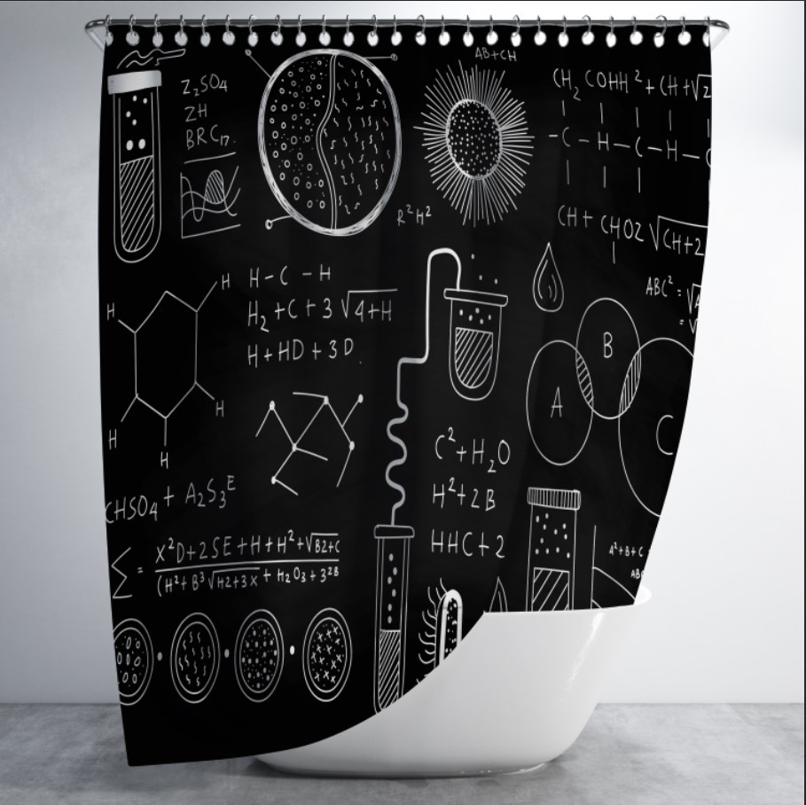 Штора в ванну з принтом "Хімічні формули