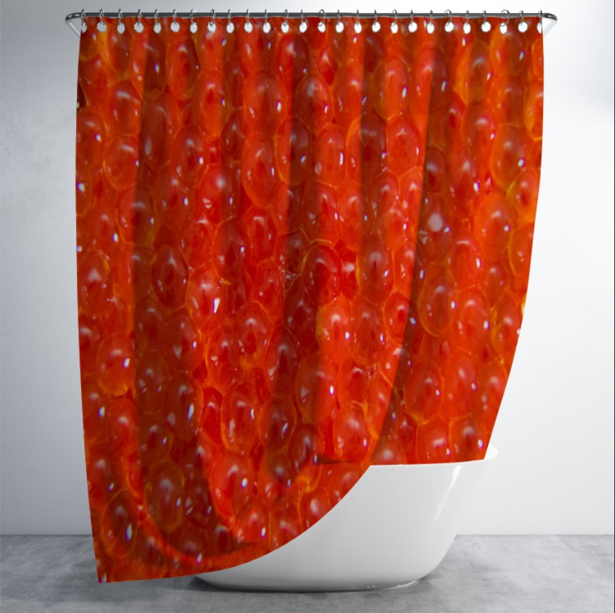 Штора в ванну з принтом "Червона ікра