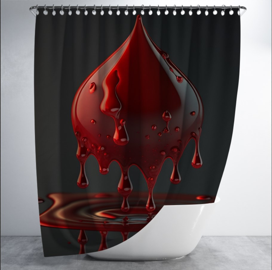 Штора в ванну для душа "Велика крапля крові