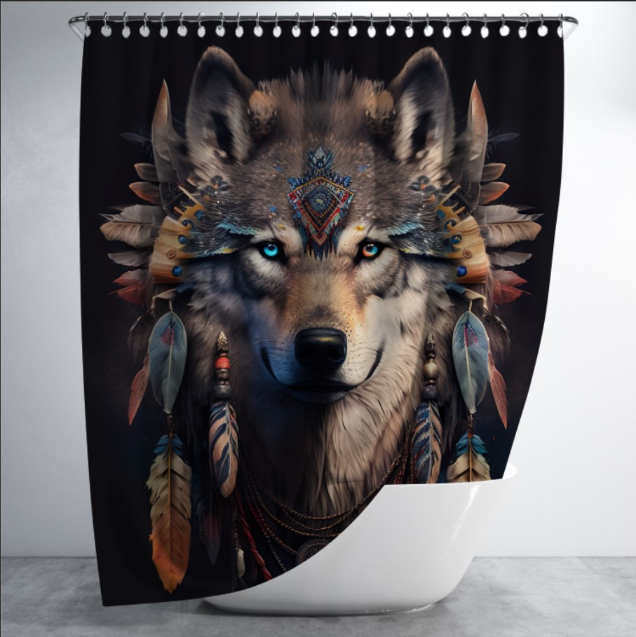 Штора в ванну для душа "Вовк