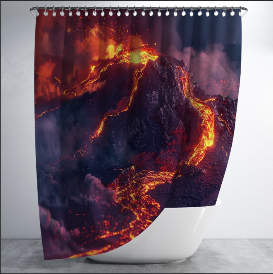 Штора в ванну для душа "Вулкан