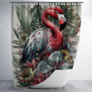 Штора в ванну для душа "Казковий фламінго