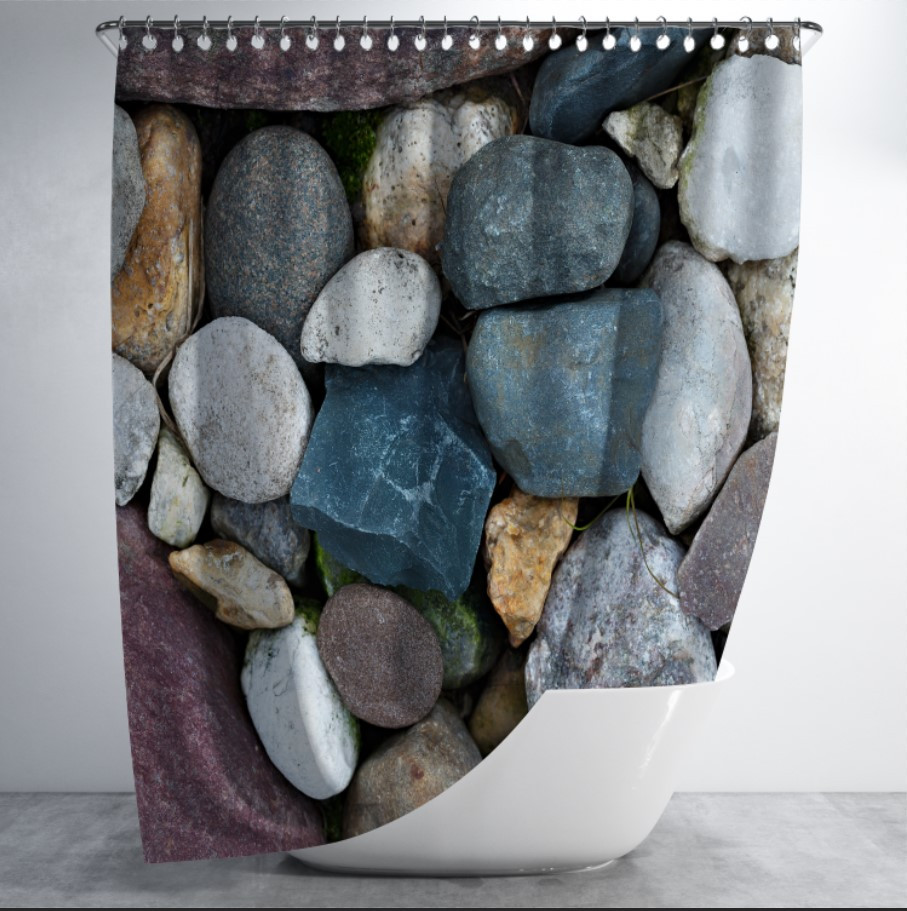 Штора в ванну для душа "Кольорове каміння" 150х200 см.