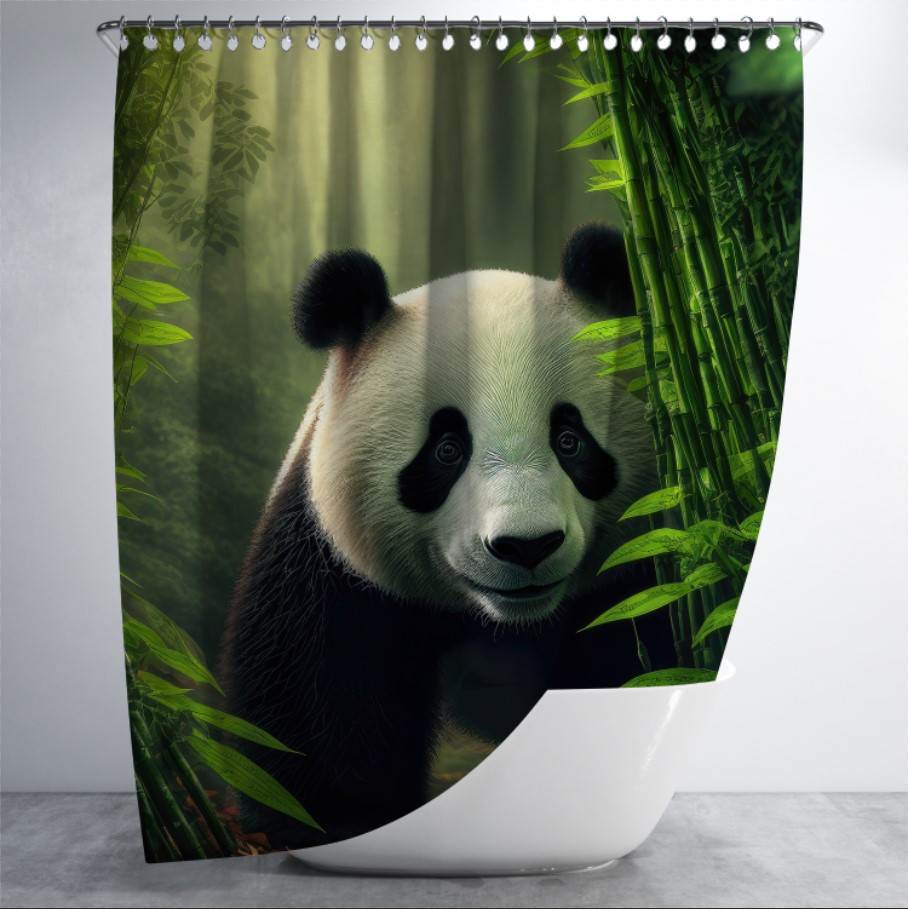 Штора в ванну для душа "Кумедний милий панда