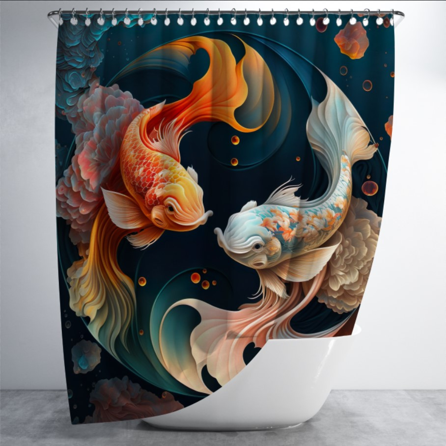 Штора в ванну для душа "Риби