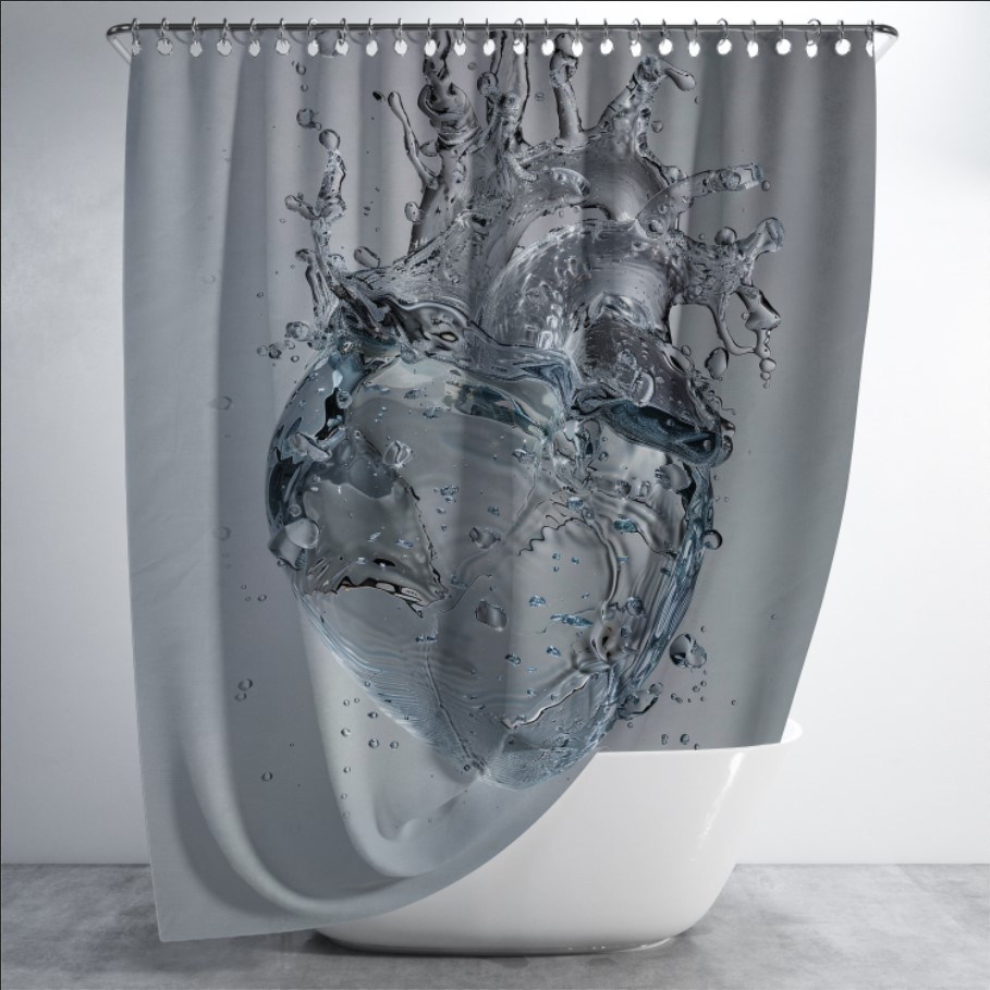Штора в ванну для душа "Скляне серце