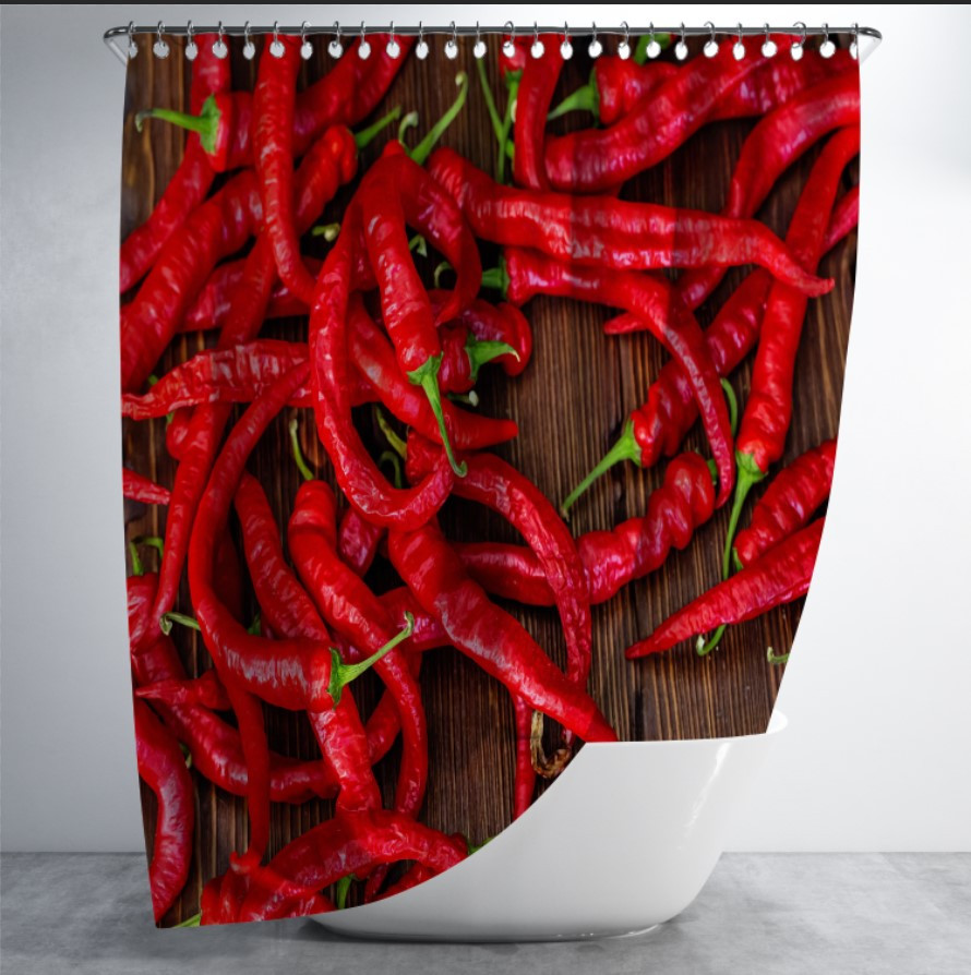 Штора для ванної з принтом "Овочі