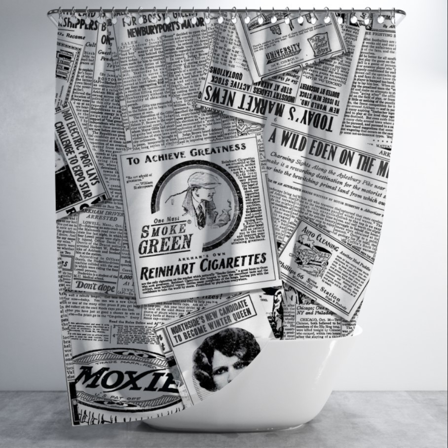 Штора для ванної з принтом "Текстура газети