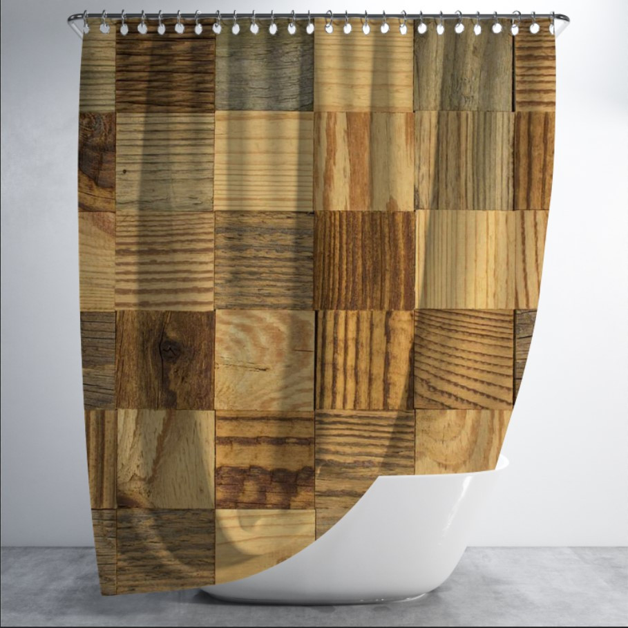 Штора для ванної з принтом "Текстура дерева