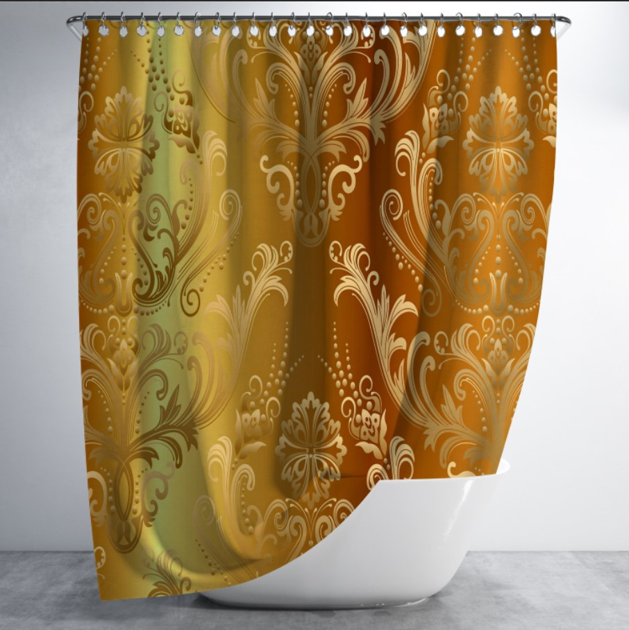 Штора для ванної з принтом "Текстура золота