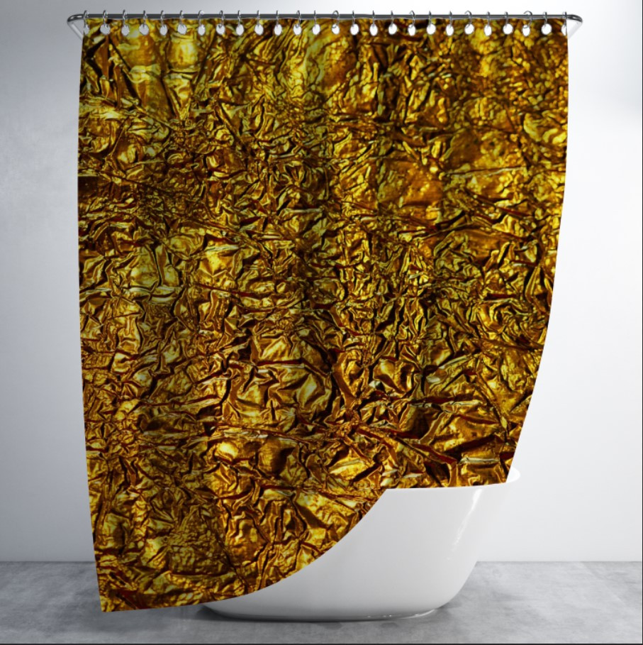 Штора для ванної з принтом "Текстура золота
