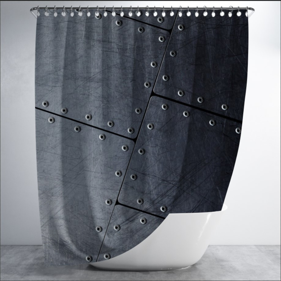 Штора для ванної з принтом "Текстура металу 1" 150х200 см.