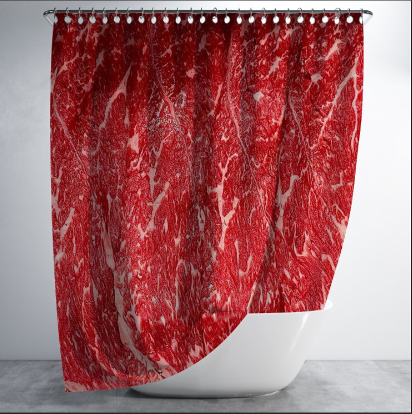 Штора для ванної з принтом "Текстура м'яса сирого