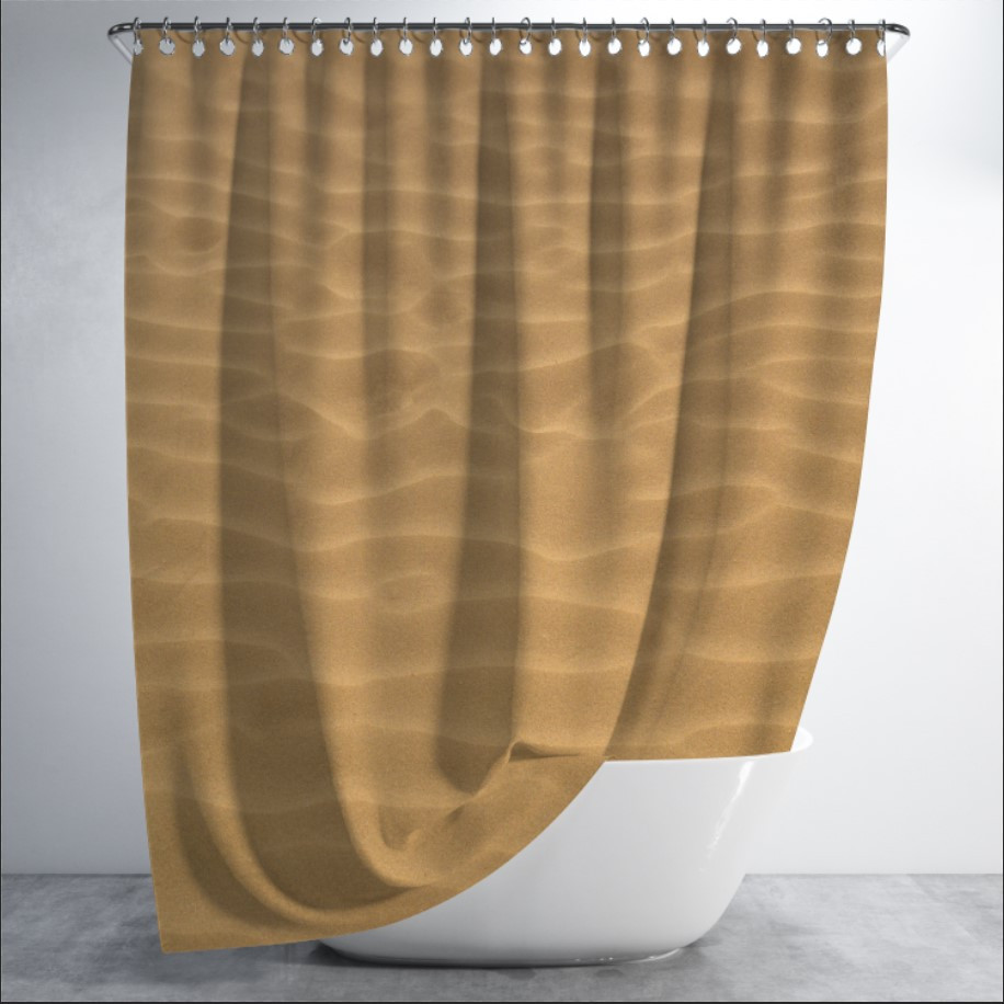 Штора для ванної з принтом "Текстура піску" 150х200 см.