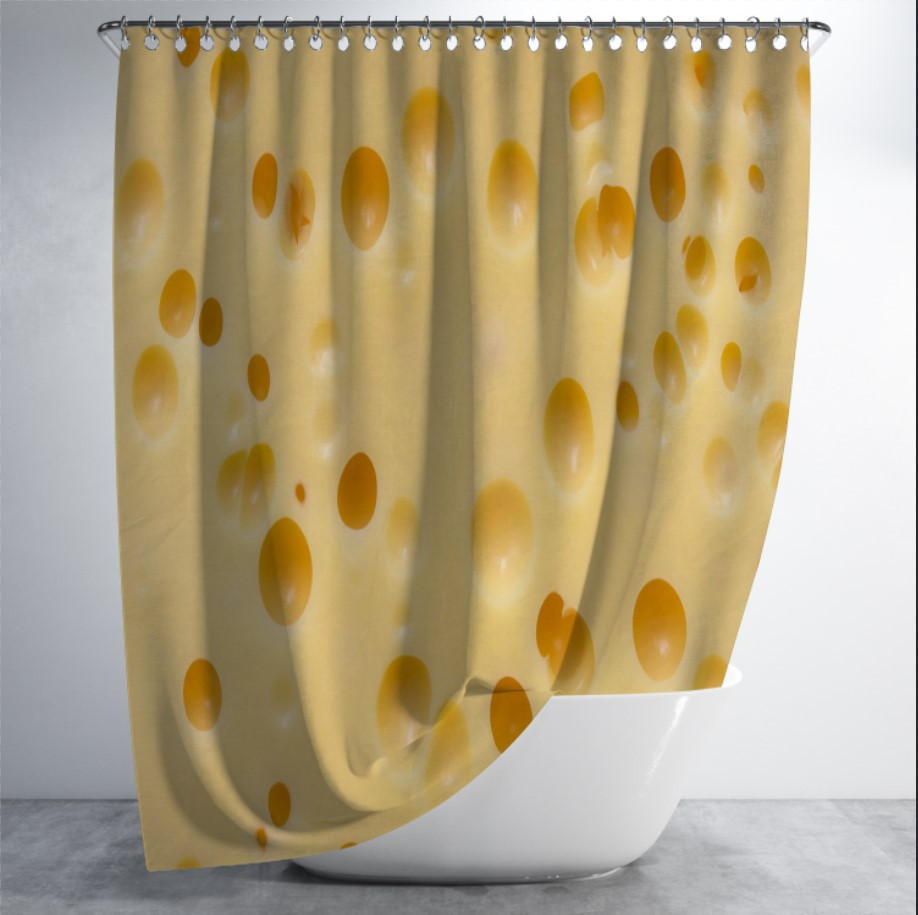 Штора для ванної з принтом "Текстура сиру