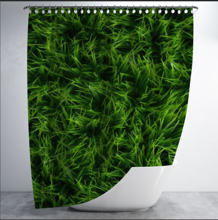 Штора для ванної з принтом "Текстура трави