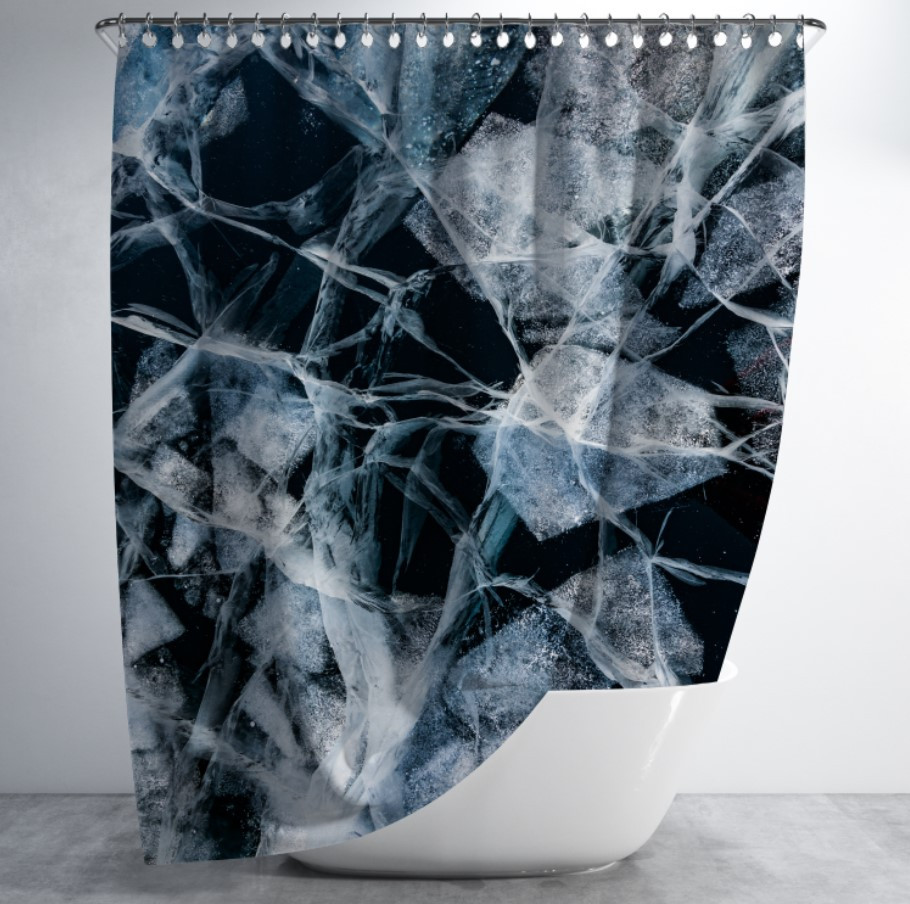 Штора для ванної з принтом "Текстура тріснутого льоду