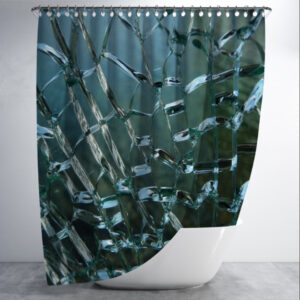 Штора для ванної з принтом "Текстура тріснутого розбитого скла