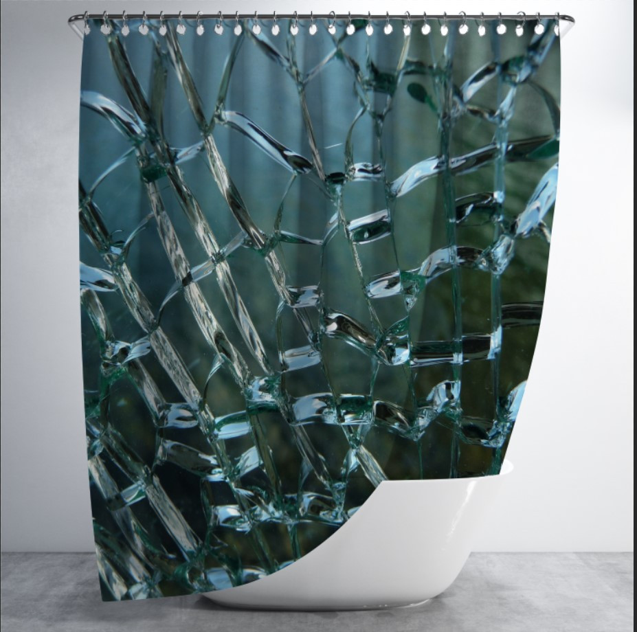 Штора для ванної з принтом "Текстура тріснутого розбитого скла