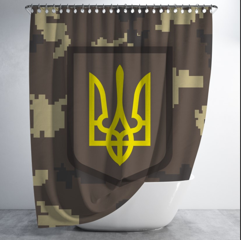 Штора для ванної з принтом "Український піксель