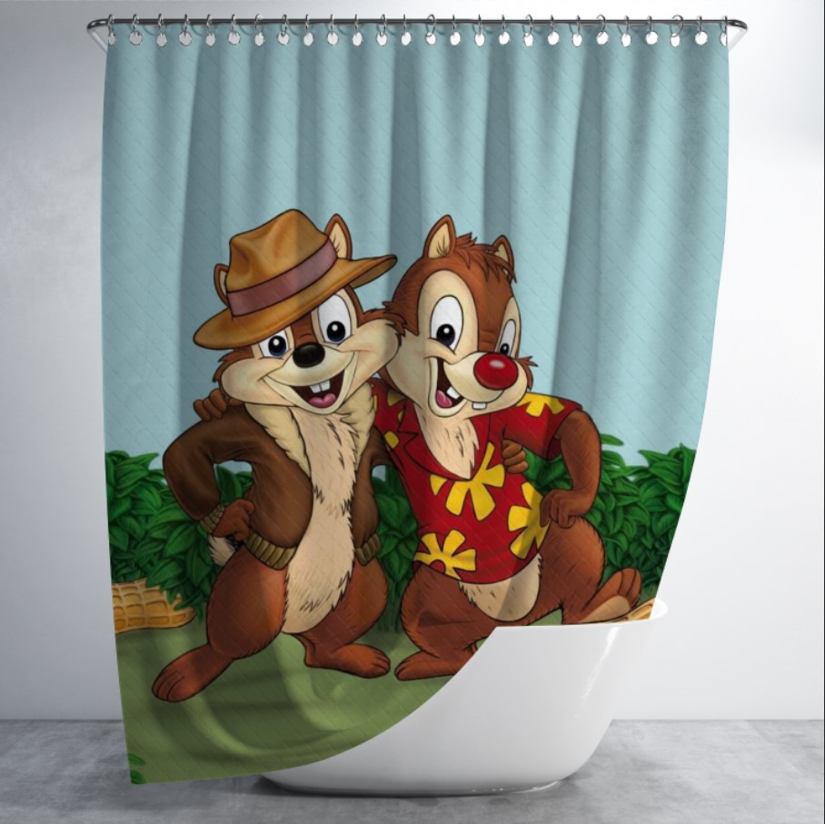 Штора для ванної з принтом "Чіп і Дейл