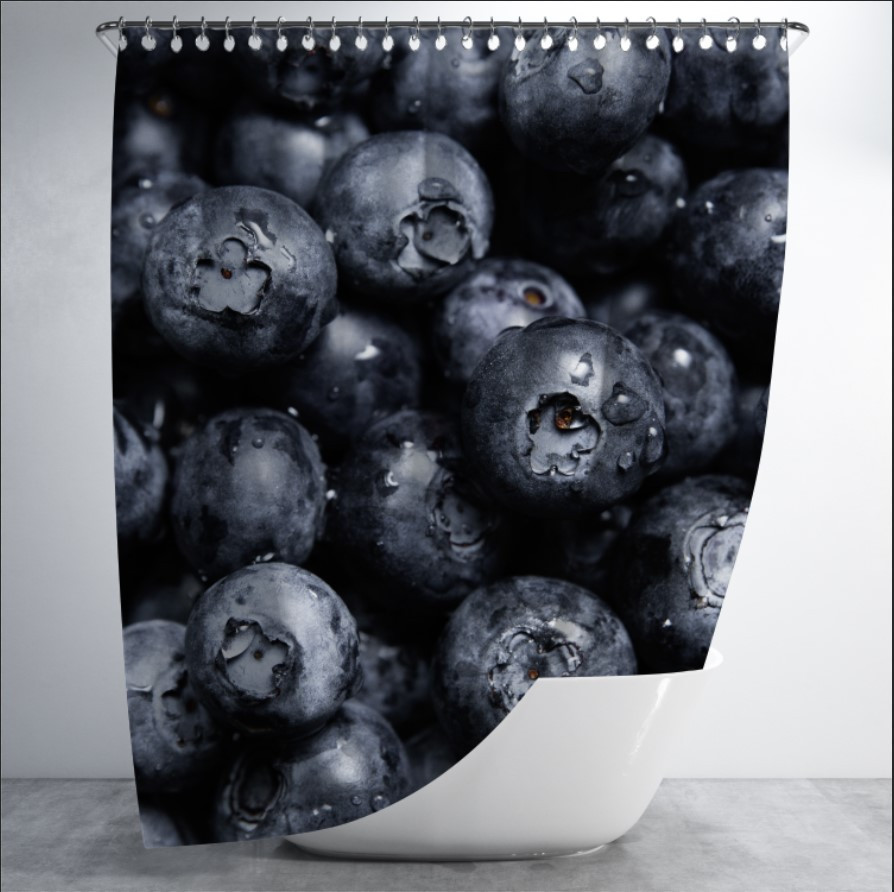 Штора для ванної з принтом "Чорна лохина