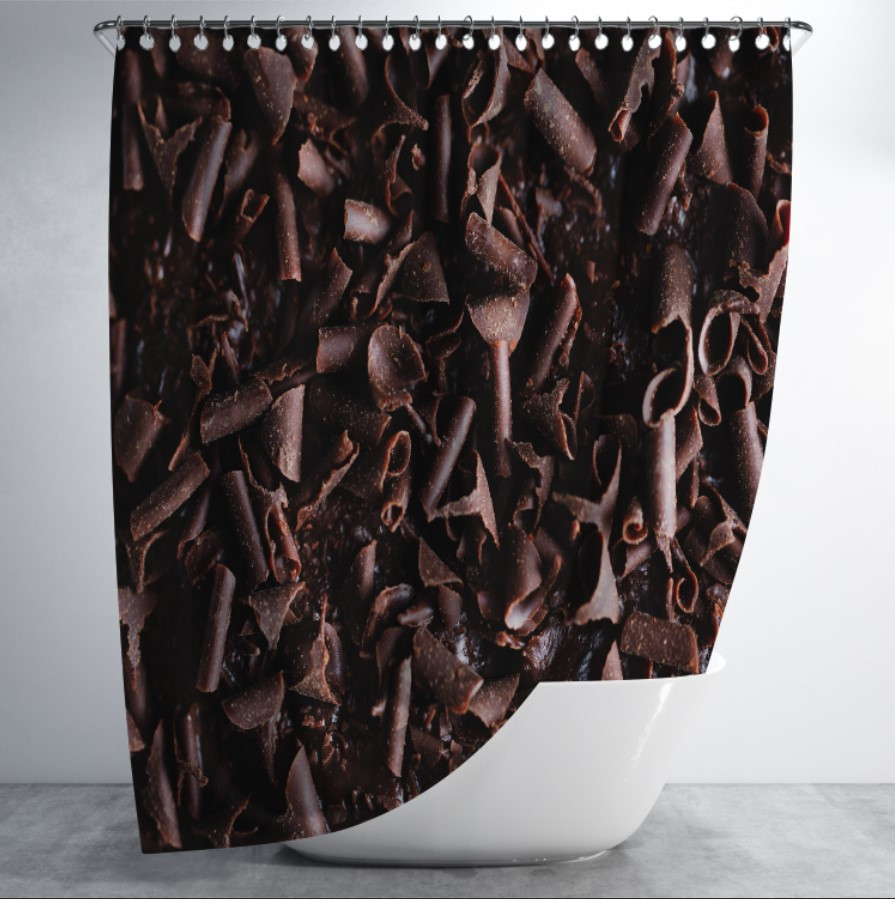 Штора для ванної з принтом "Чорний шоколад