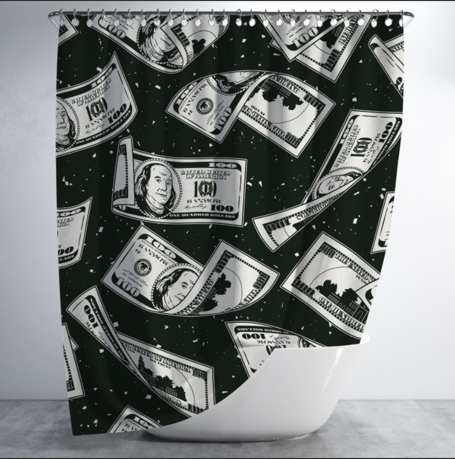 Штора для ванної з принтом "Чорно-біле