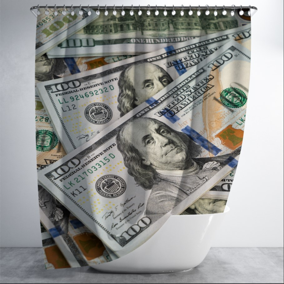 Штора для ванної з принтом "Чорно-біле