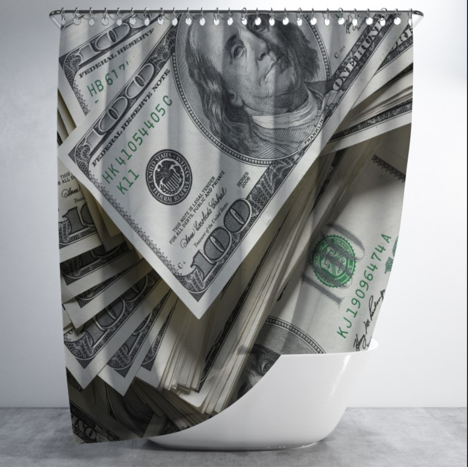 Штора для ванної з принтом "Чорно-біле