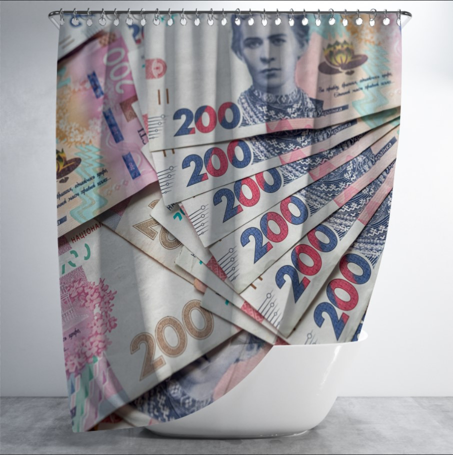 Штора для ванної з принтом "Чорно-біле