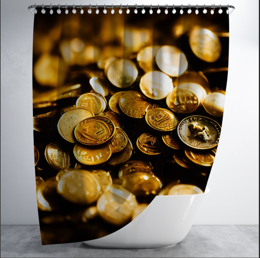 Штора для ванної з принтом "Чорно-біле