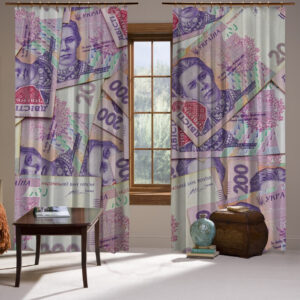 Штори з принтом Гроші. Валюта: гривня 200 портрет Україна купюра